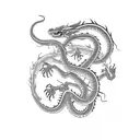 Snakeway Dragon from Dragonball Z that wraps around the arm tattoo design idea