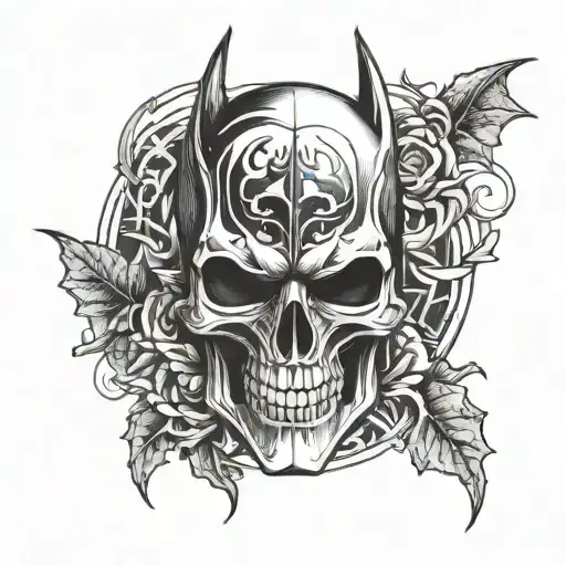 skull batman tattoo design idea