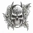 skull batman tattoo design idea