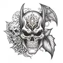 skull batman tattoo design idea