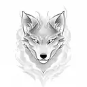 pink fire wolf tattoo design idea