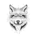 pink fire wolf tattoo design idea