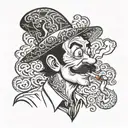 Goofy smoking cigarette tattoo design idea