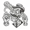 Goofy smoking cigarette tattoo design idea