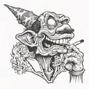 Goofy smoking cigarette tattoo design idea