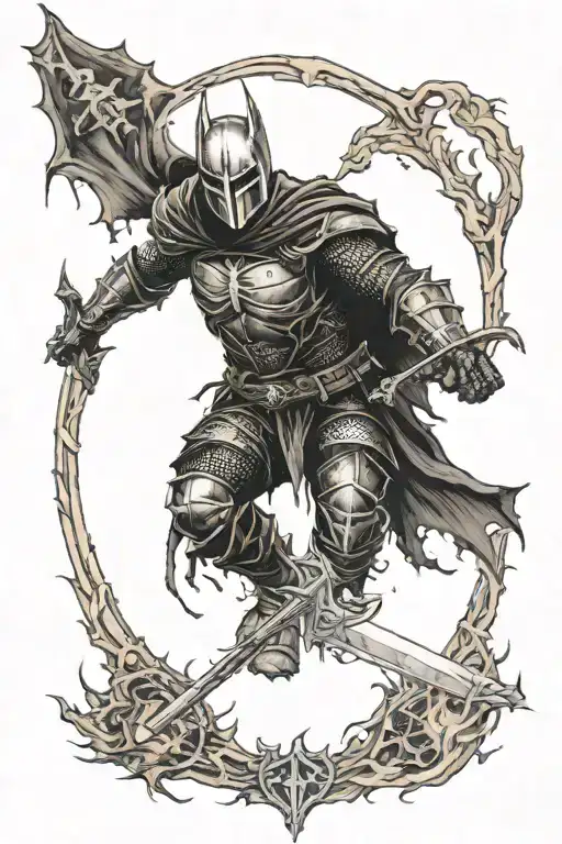 Dark Knight. Dark souls bonfire tattoo design idea