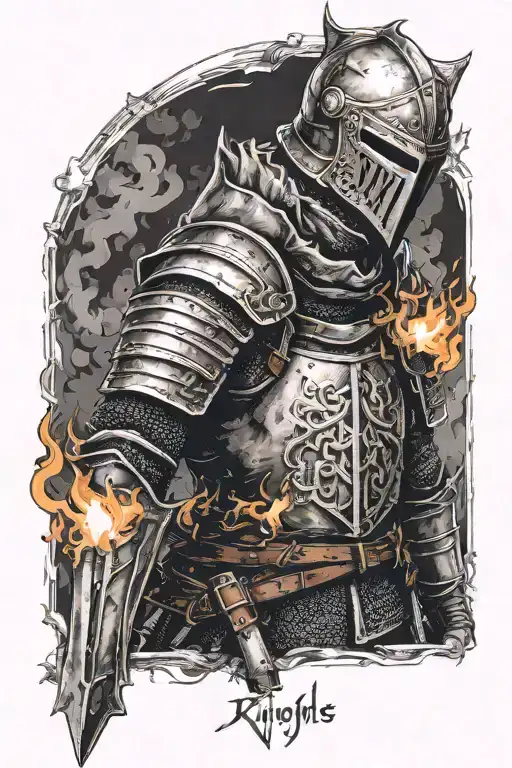 Knight. Dark souls bonfire tattoo design idea