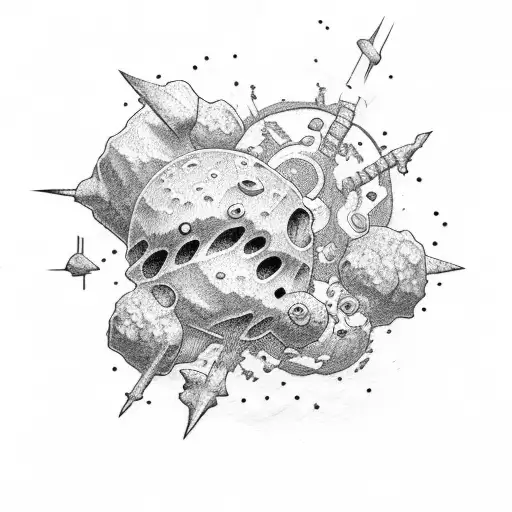 asteroid  tattoo design idea
