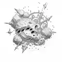 asteroid  tattoo design idea