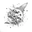 asteroid  tattoo design idea