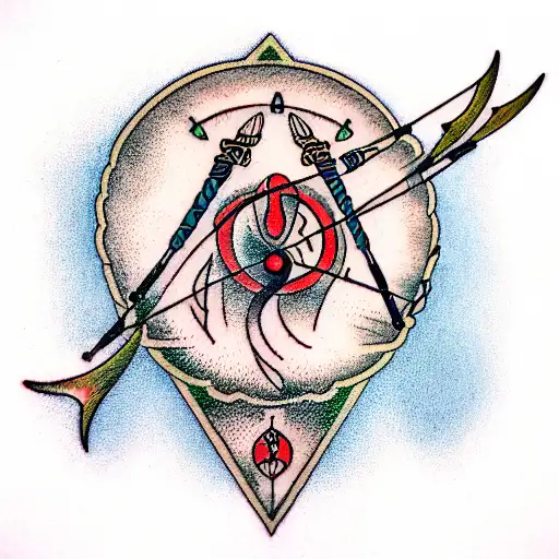 archery arrows tattoo design idea