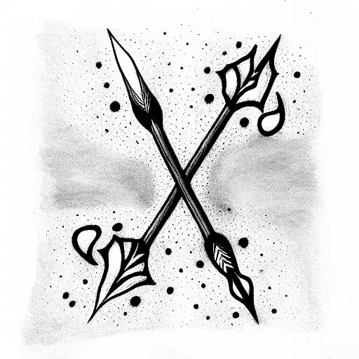 five arrows in a row with unique features nature tattoo design idea