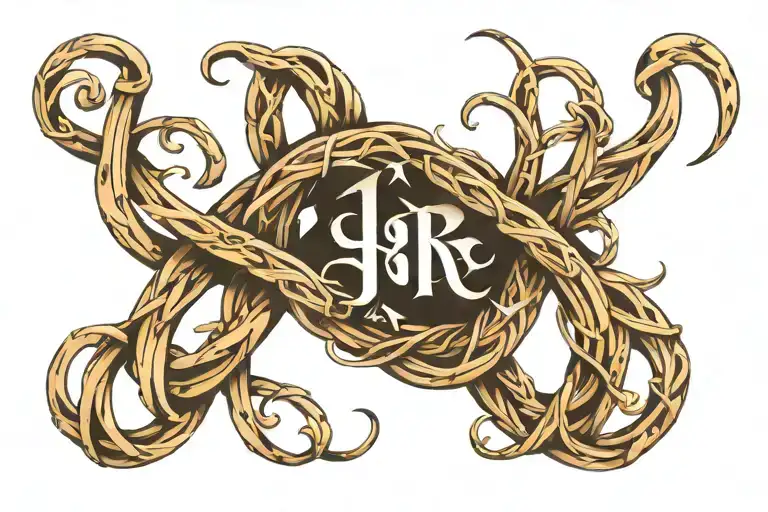 initials intertwined tattoo design idea