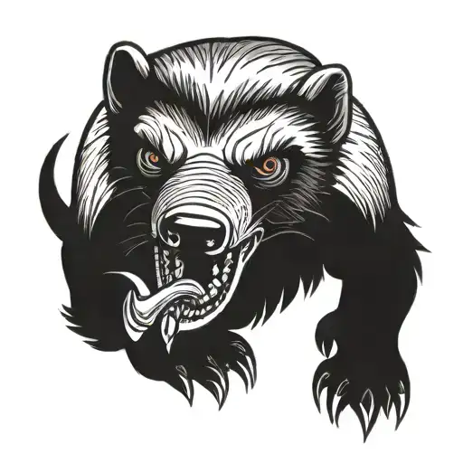 honey badger angry  tattoo design idea