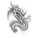 Dragon 3 head tattoo design idea