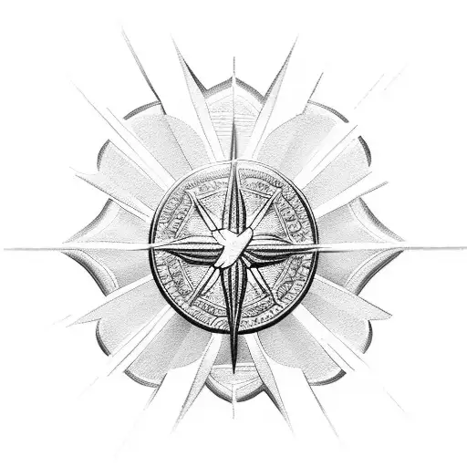 miraculous medal catholic tattoo design idea