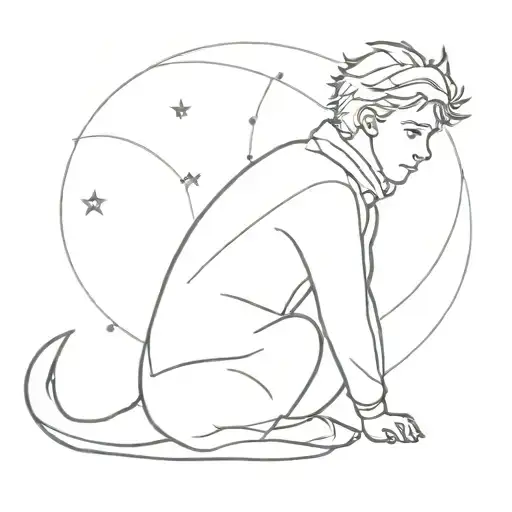 The Little Prince sitting tattoo design idea
