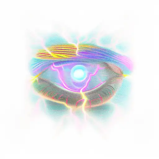 cyber sigilism lightning tattoo design idea