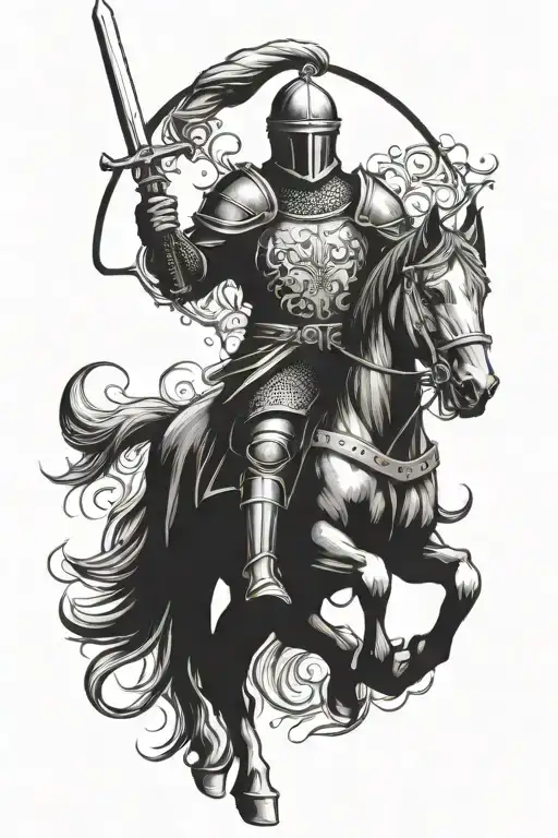 medieval knight tattoo design idea
