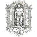 Man facing the gates of heaven something gothic based tattoo design idea