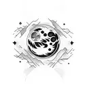 moon on fire tattoo design idea