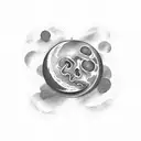 moon on fire tattoo design idea