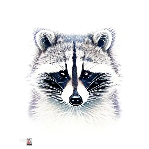 a charming raccoon washing its hands tattoo design idea