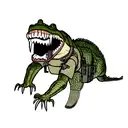 crocodile holding a machine gun tattoo design idea