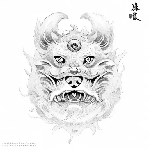 Japanese foo dog  tattoo design idea