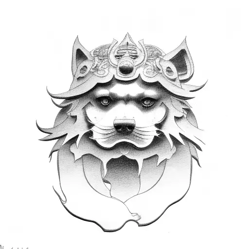 Japanese foo dog  tattoo design idea