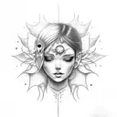 fairy with sun tattoo design idea