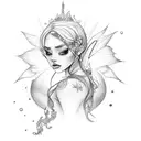 fairy with sun tattoo design idea