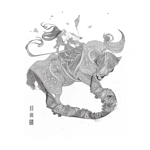 silk scarf on the wind tattoo design idea