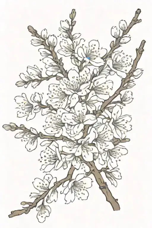 Cherry Blossom branch with a transparent tattoo design idea