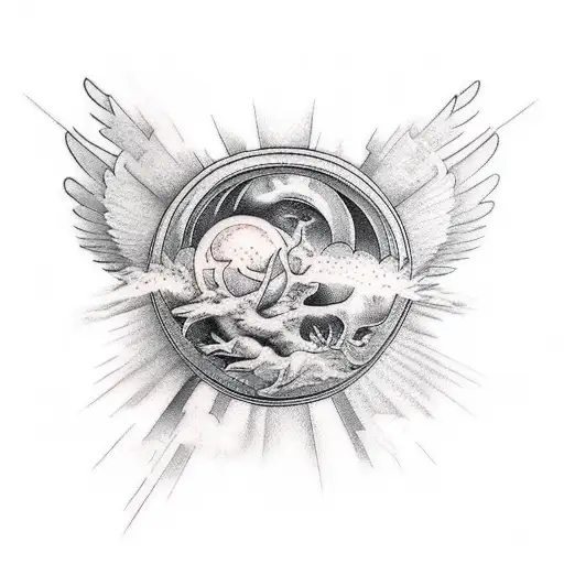 Icarus falling tattoo design idea