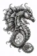metal seahorse tattoo design idea