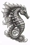 metal seahorse tattoo design idea