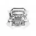 mechanic, woodworking,family,jeep,steampunk tattoo design idea