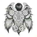 wings all over the back that continue on the shoulders and end on the buttocks tattoo design idea