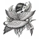 wings all over the back that continue on the shoulders and end on the buttocks tattoo design idea