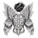 wings all over the back that continue on the shoulders and end on the buttocks tattoo design idea