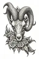Bighorn sheep skull tattoo design idea