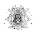 A tattoo design combining elements from the bands Pixies, The Smiths, The Cure, and Deftones tattoo design idea