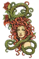 Medusa Portrait with snakes and ornaments used tattoo design idea