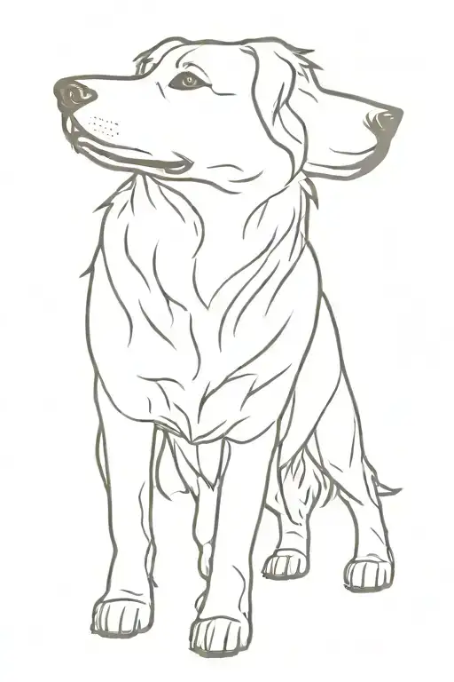 swiss shepherd silhouette formed tattoo design idea