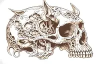 Cat skull tattoo design idea