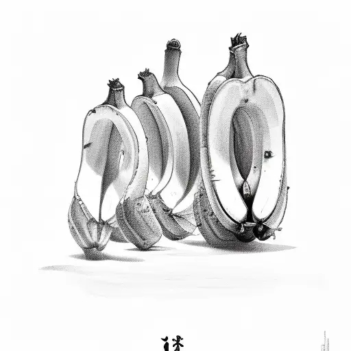 banana + 6 men tattoo design idea