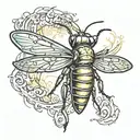 firefly glowing in its tattoo design idea