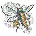 firefly glowing in its tattoo design idea