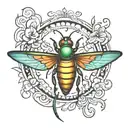 firefly glowing in its tattoo design idea